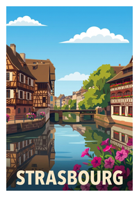 Poster souvenir de Strasbourg – image brute sans cadre