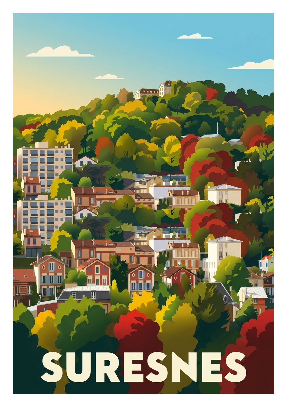 Poster souvenir de Suresnes – image brute sans cadre