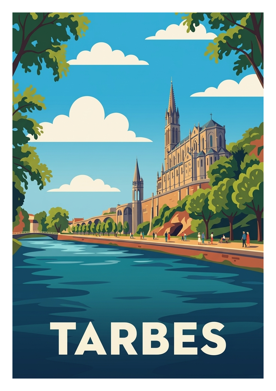 Poster souvenir de Tarbes – image brute sans cadre