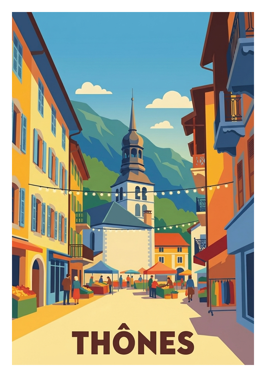 Poster souvenir de Thônes – image brute sans cadre