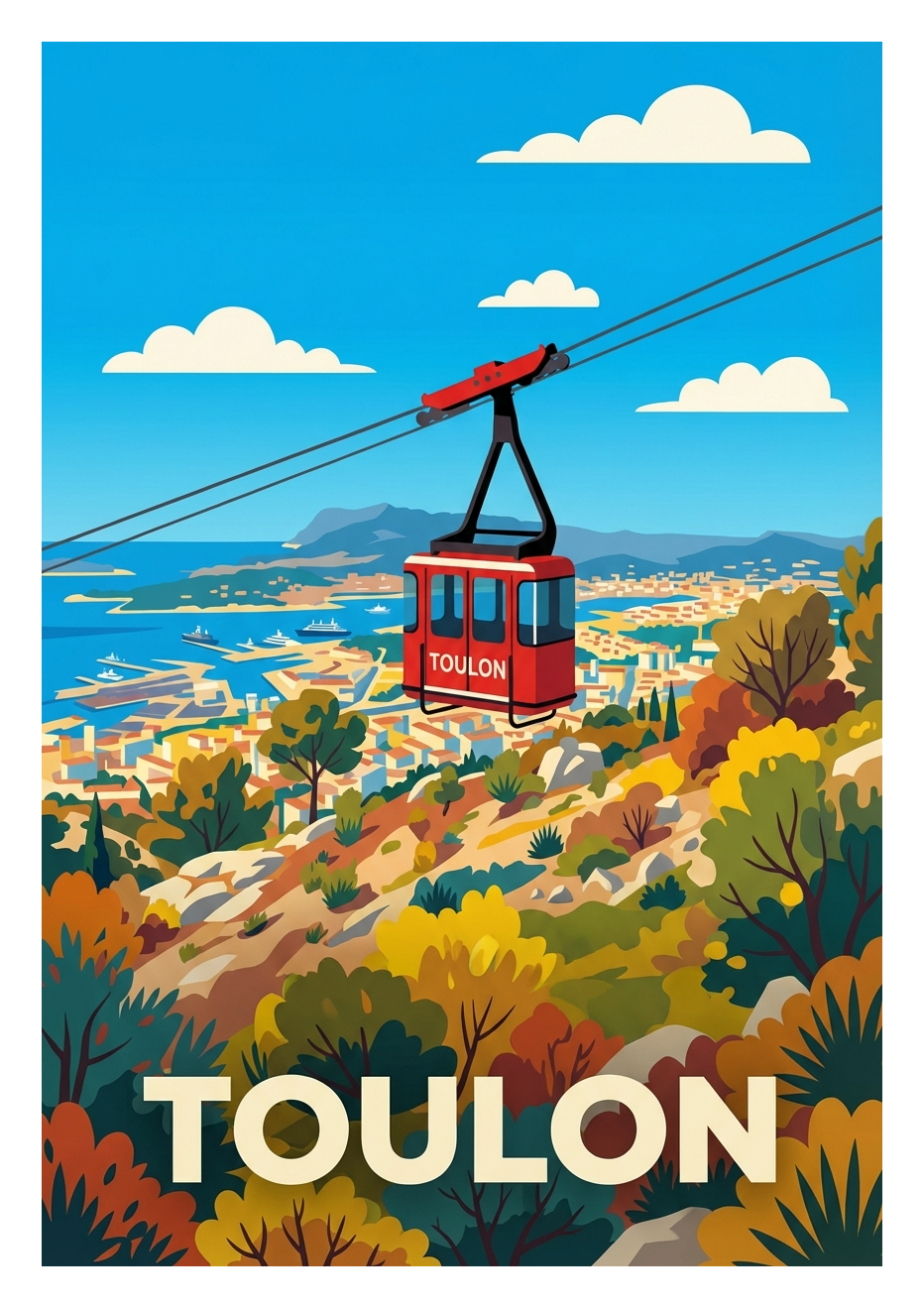 Poster souvenir de Toulon – image brute sans cadre