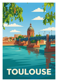 Poster souvenir de Toulouse – image brute sans cadre