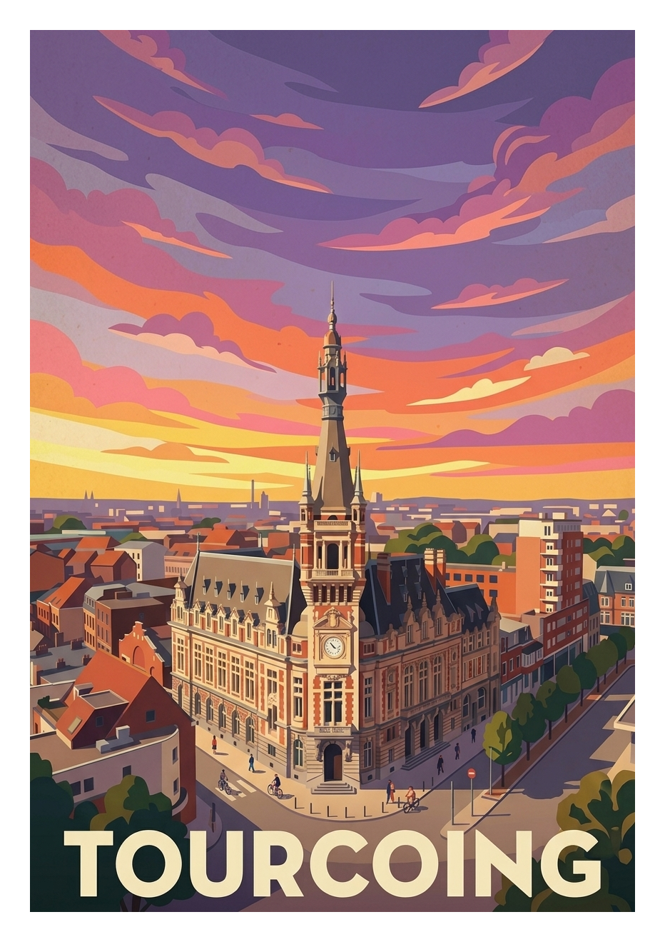 Poster souvenir de Tourcoing – image brute sans cadre