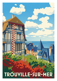 Poster souvenir de Trouville-sur-Mer – image brute sans cadre