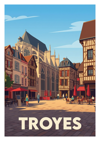 Poster souvenir de Troyes – image brute sans cadre