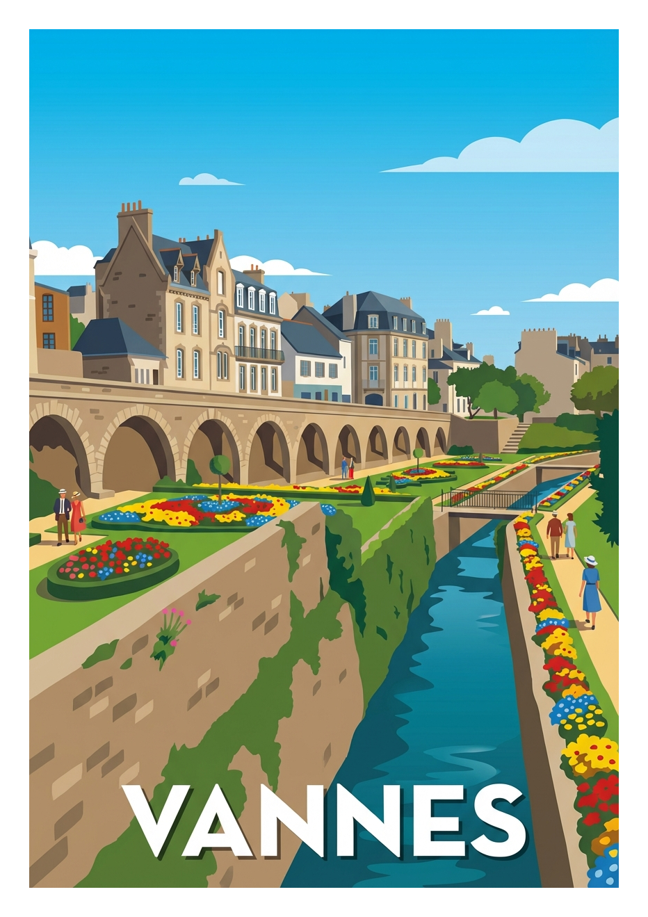 Poster souvenir de Vannes – image brute sans cadre