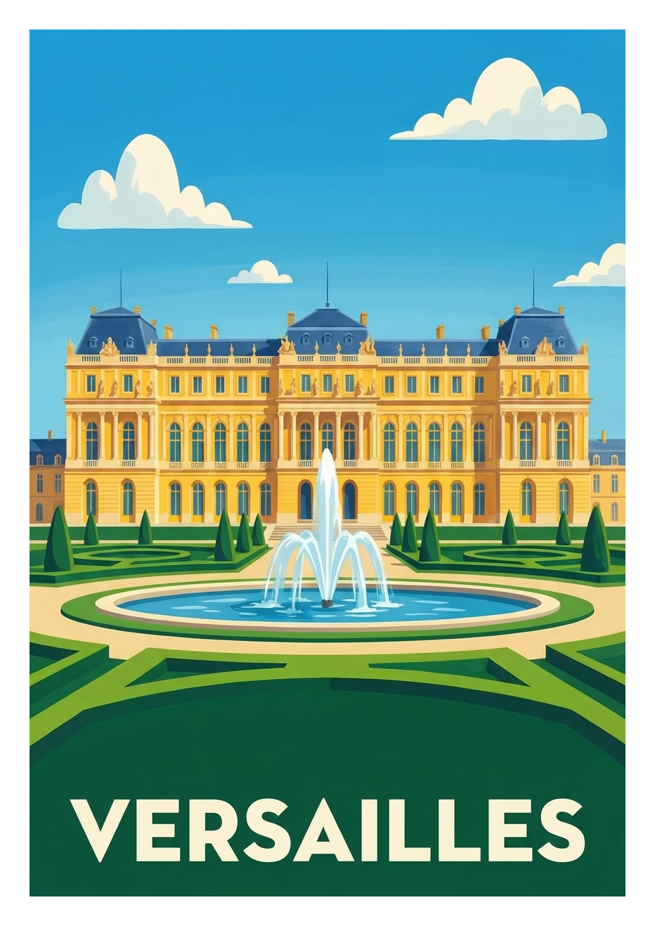 Poster souvenir de Versailles – image brute sans cadre