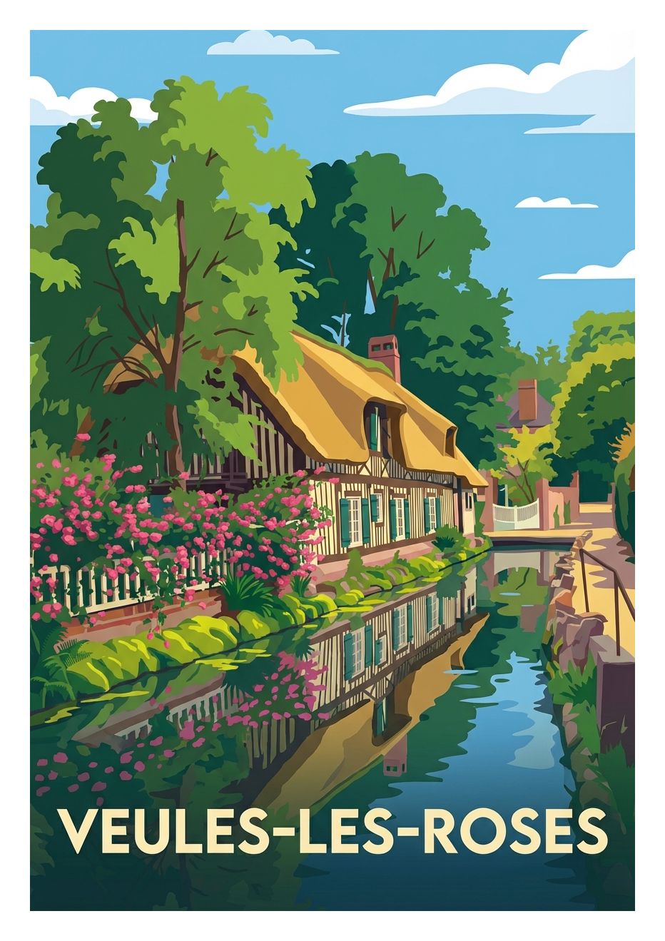 Poster souvenir de Veules-les-Roses – image brute sans cadre