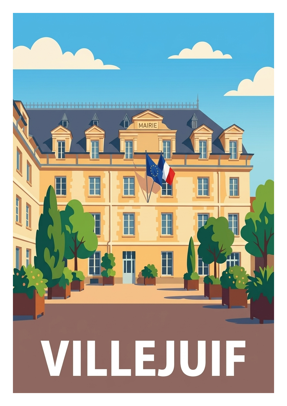 Poster souvenir de Villejuif – image brute sans cadre