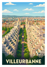 Poster souvenir de Villeurbanne – image brute sans cadre