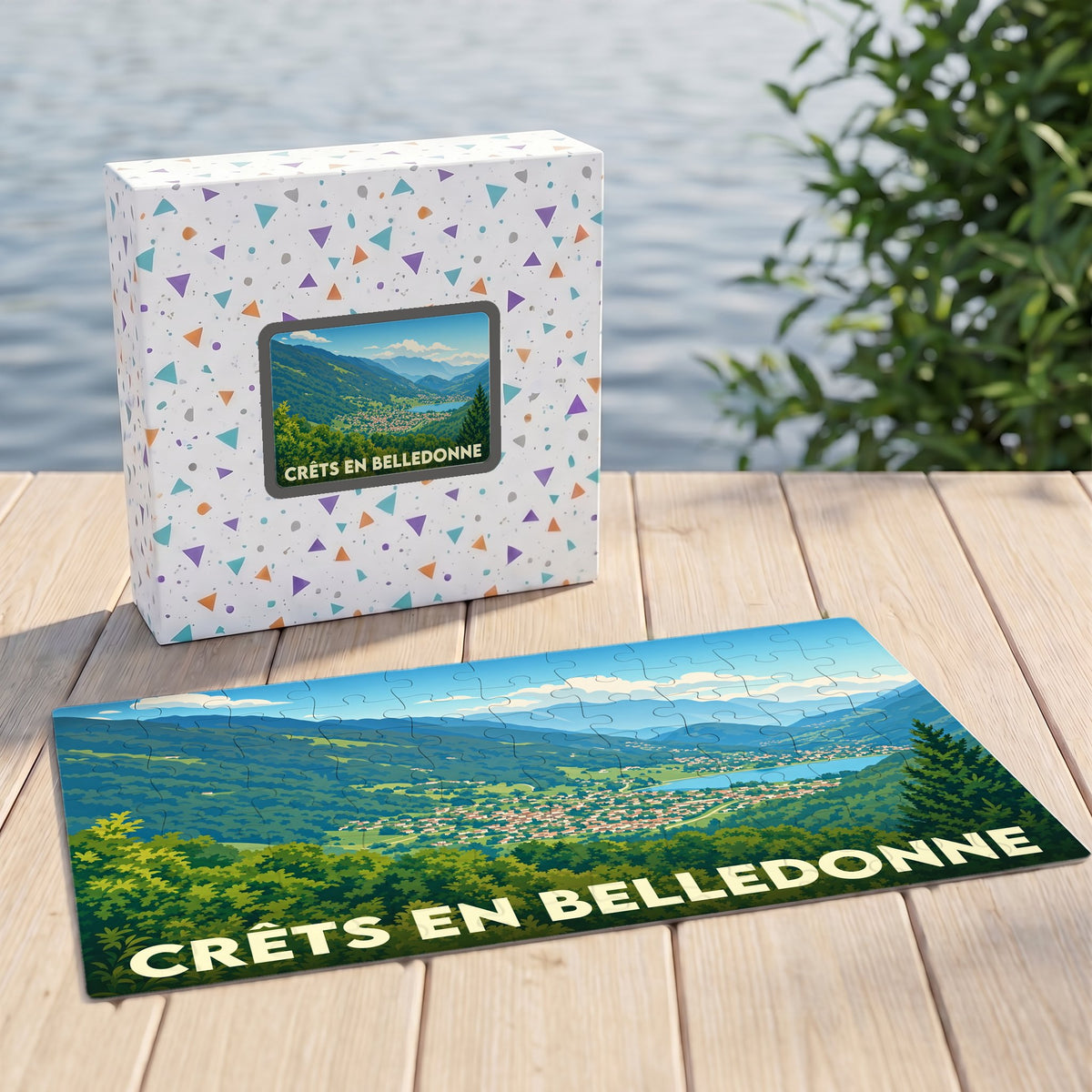 Puzzle souvenir de la commune de Crêts en Belledonne illustrant un paysage de montagne.