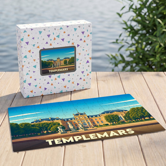 Puzzle souvenir de la ville de Templemars avec une illustration stylisée de son patrimoine.