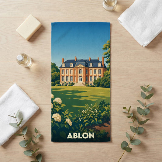 Serviette de bain 30 cm x 60 cm souvenir de Ablon