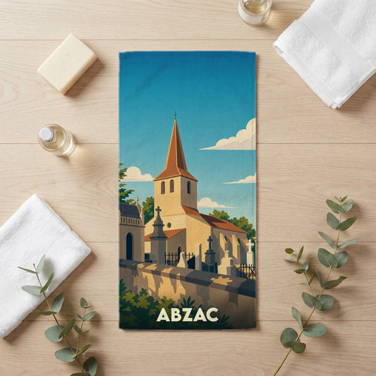Serviette de bain 30 cm x 60 cm souvenir de Abzac