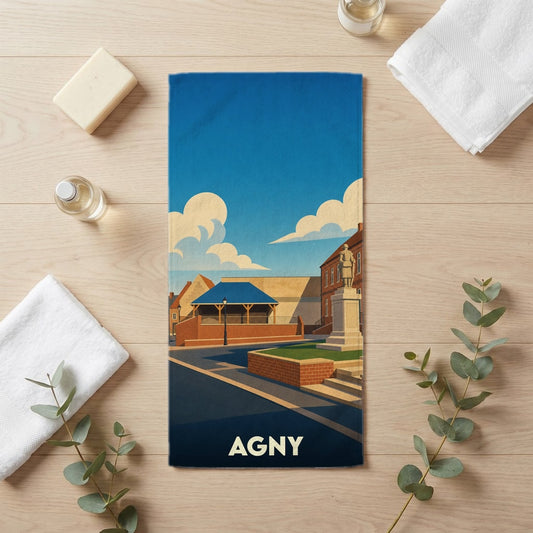 Serviette de bain 30 cm x 60 cm souvenir de Agny