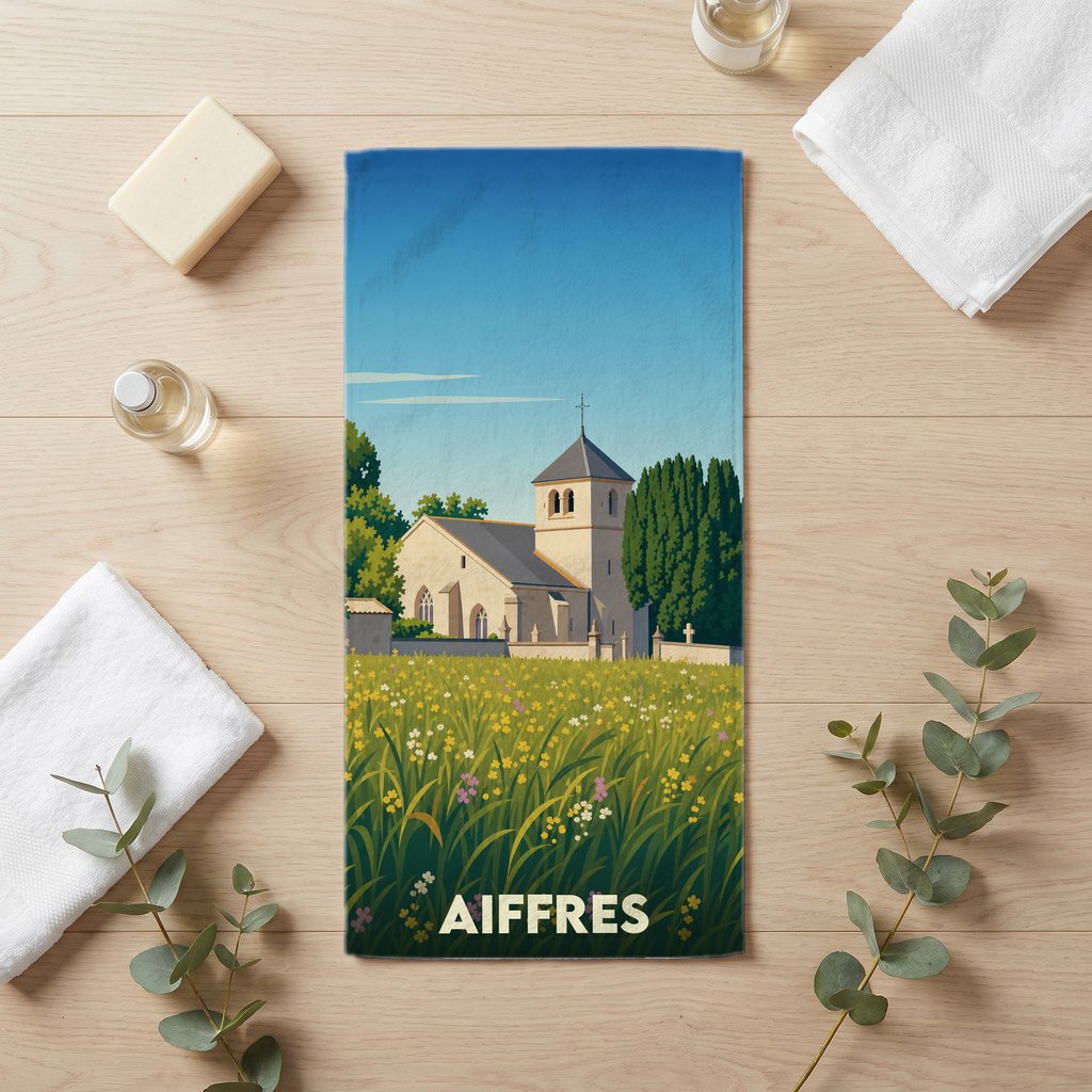 Serviette de bain 30 cm x 60 cm souvenir de Aiffres