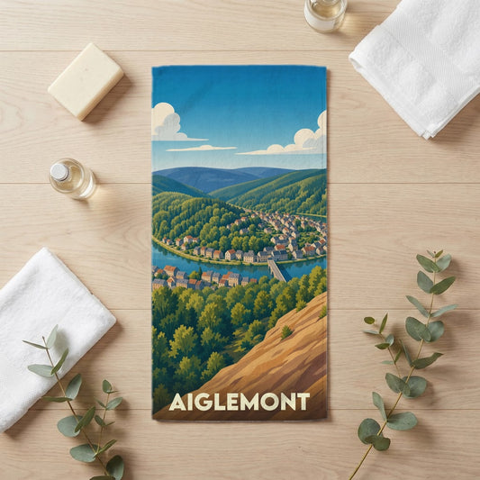 Serviette de bain 30 cm x 60 cm souvenir de Aiglemont