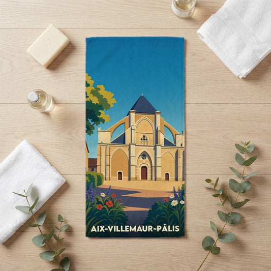 Serviette de bain 30 cm x 60 cm souvenir de Aix-Villemaur-Pâlis