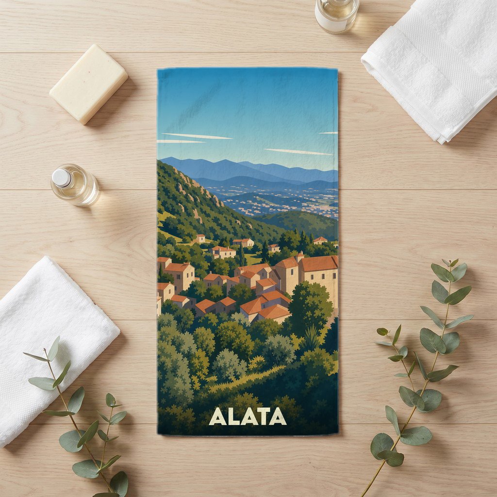 Serviette de bain 30 cm x 60 cm souvenir de Alata