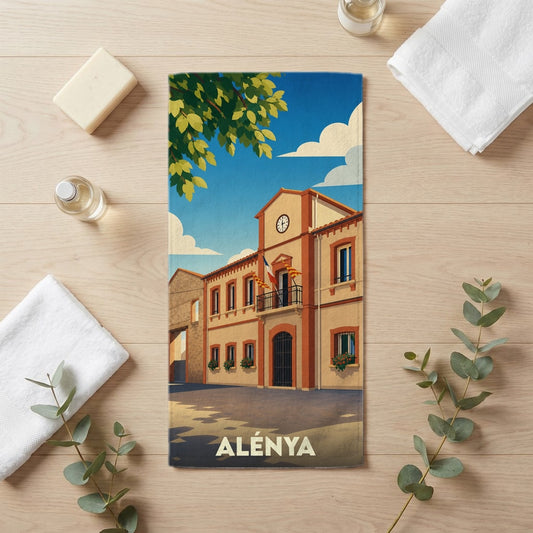 Serviette de bain 30 cm x 60 cm souvenir de Alénya