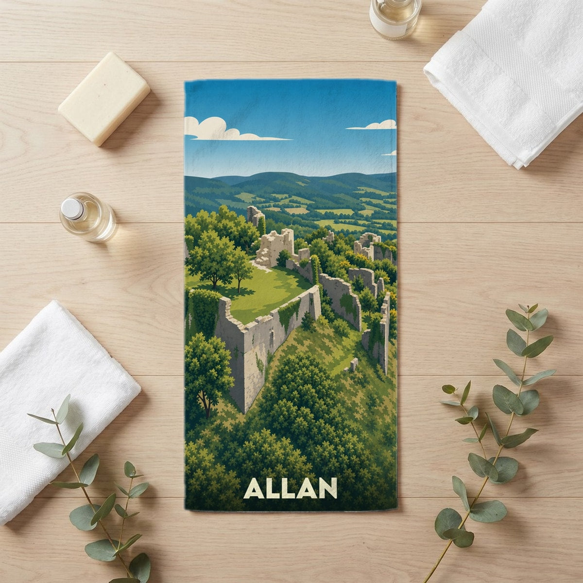 Serviette de bain 30 cm x 60 cm souvenir de Allan