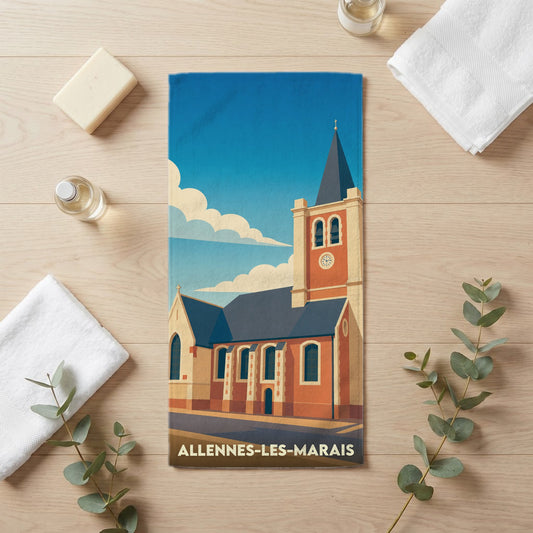 Serviette de bain 30 cm x 60 cm souvenir de Allennes-les-Marais