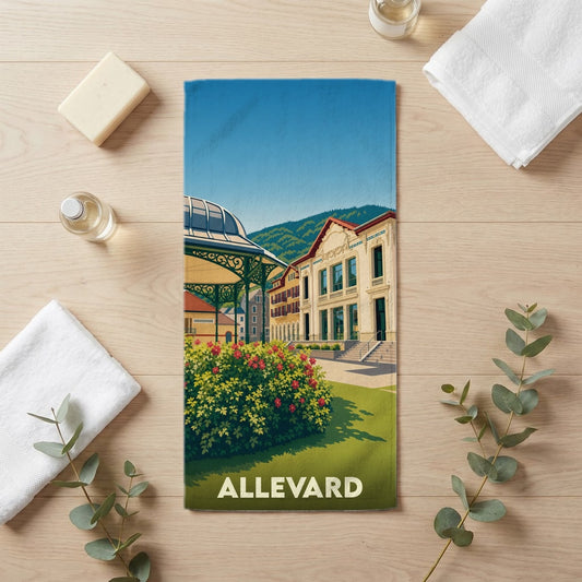 Serviette de bain 30 cm x 60 cm souvenir de Allevard