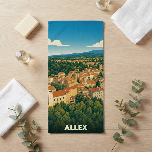 Serviette de bain 30 cm x 60 cm souvenir de Allex