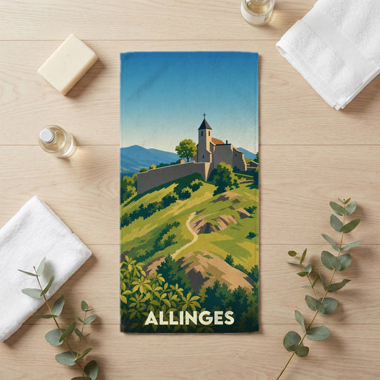 Serviette de bain 30 cm x 60 cm souvenir de Allinges
