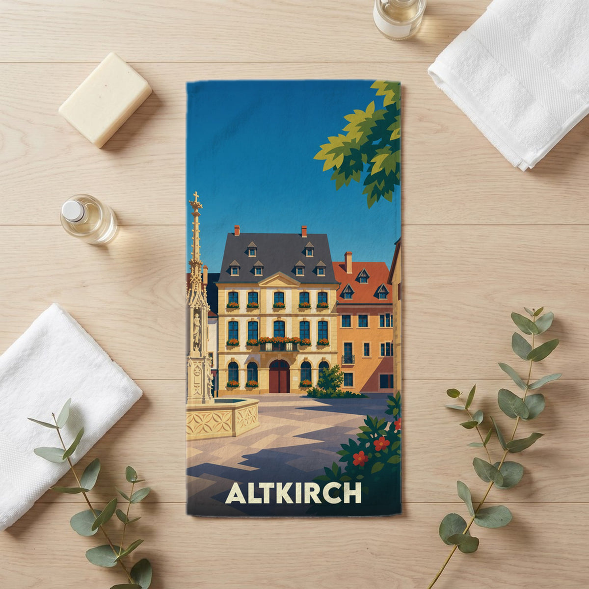 Serviette de bain 30 cm x 60 cm souvenir de Altkirch
