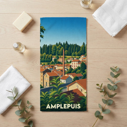 Serviette de bain 30 cm x 60 cm souvenir de Amplepuis