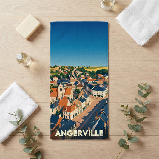 Serviette de bain 30 cm x 60 cm souvenir de Angerville