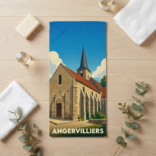 Serviette de bain 30 cm x 60 cm souvenir de Angervilliers
