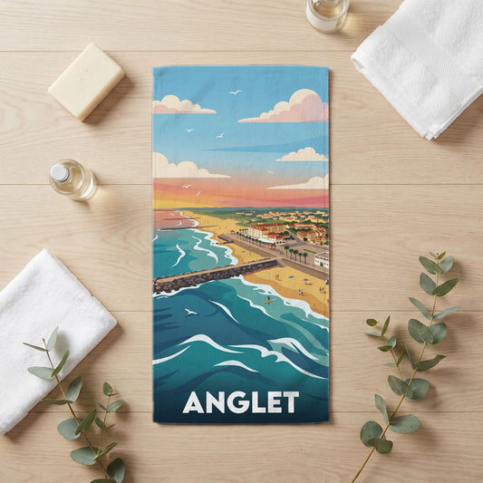 Serviette de bain 30 cm x 60 cm souvenir de Anglet