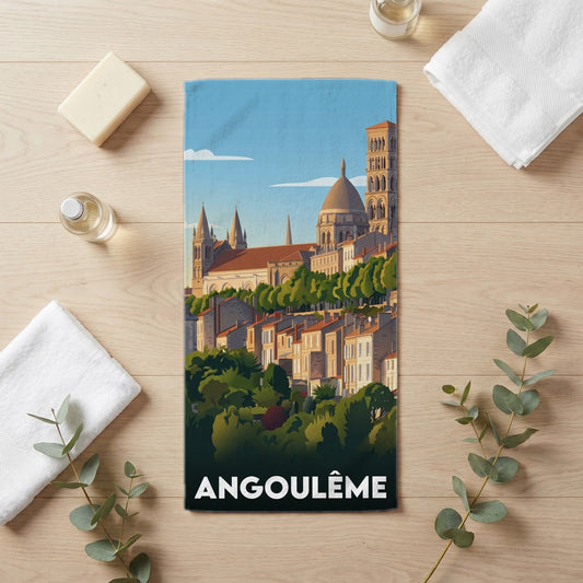 Serviette de bain 30 cm x 60 cm souvenir de Angoulême