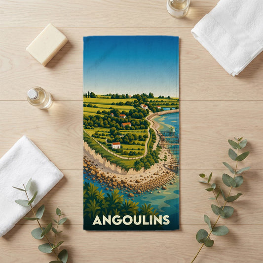 Serviette de bain 30 cm x 60 cm souvenir de Angoulins