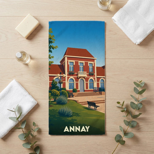 Serviette de bain 30 cm x 60 cm souvenir de Annay