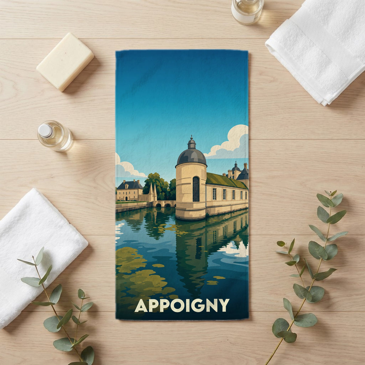 Serviette de bain 30 cm x 60 cm souvenir de Appoigny
