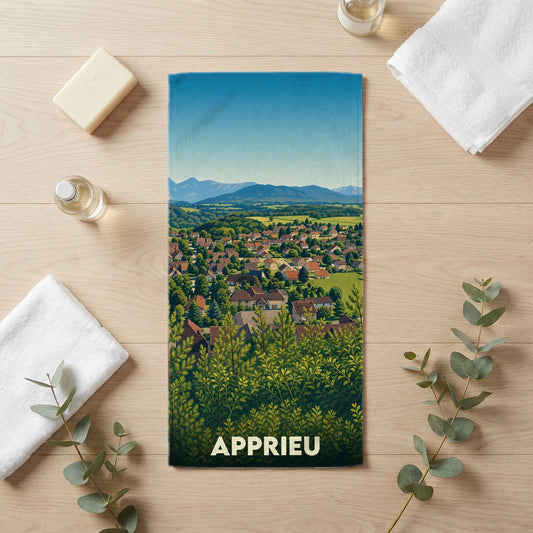 Serviette de bain 30 cm x 60 cm souvenir de Apprieu