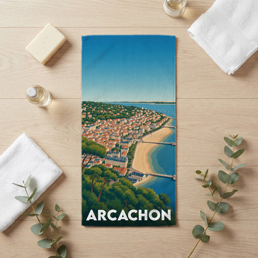 Serviette de bain 30 cm x 60 cm souvenir de Arcachon