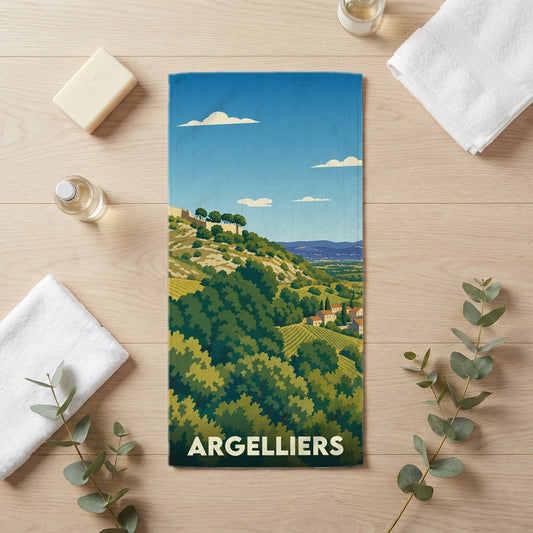 Serviette de bain 30 cm x 60 cm souvenir de Argelliers