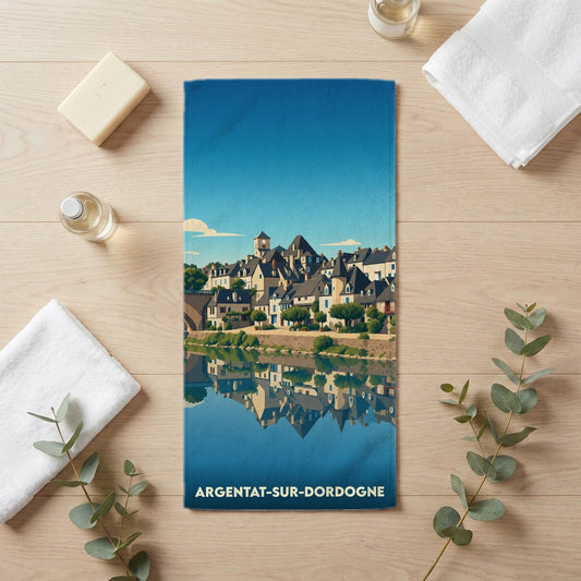 Serviette de bain 30 cm x 60 cm souvenir de Argentat-sur-Dordogne