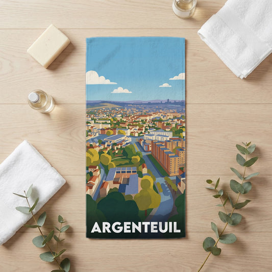 Serviette de bain 30 cm x 60 cm souvenir de Argenteuil