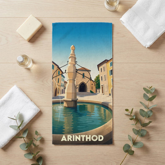 Serviette de bain 30 cm x 60 cm souvenir de Arinthod