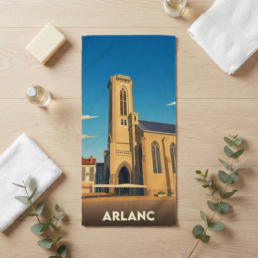 Serviette de bain 30 cm x 60 cm souvenir de Arlanc