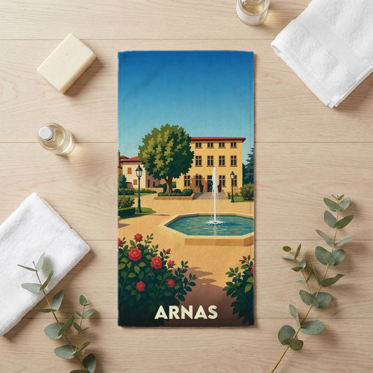 Serviette de bain 30 cm x 60 cm souvenir de Arnas