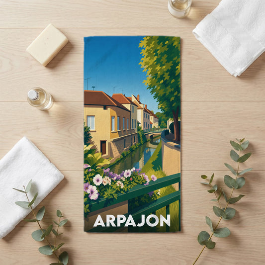Serviette de bain 30 cm x 60 cm souvenir de Arpajon