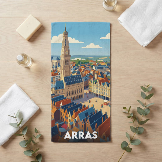 Serviette de bain 30 cm x 60 cm souvenir de Arras