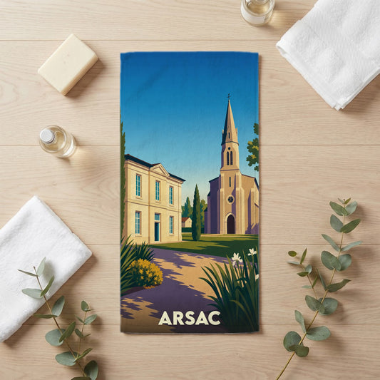 Serviette de bain 30 cm x 60 cm souvenir de Arsac