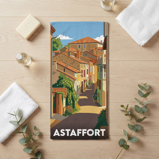Serviette de bain 30 cm x 60 cm souvenir de Astaffort
